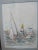 Urbain Huchet Coastal Signed Artist Proof Colored Lithograph People in Sailboats For Sale In Portland, OR - Image 6 of 8