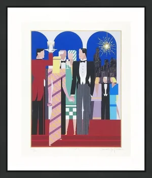 1980s Five Arches II Art Deco Revival Figurative Print by Giancarlo Impiglia