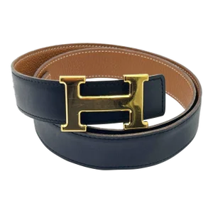 Hermes Constance 32mm Gold H Black Brown Reversible Belt 90cm