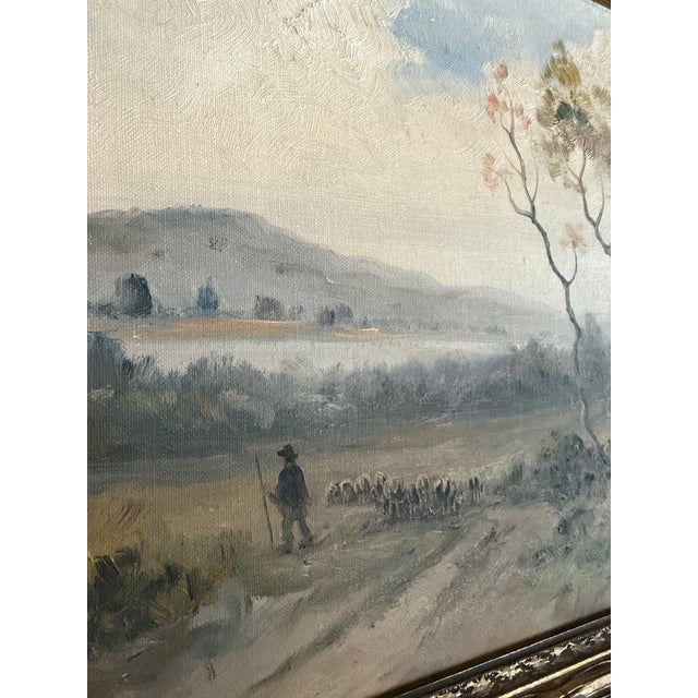 Early 1900s Oil Painting of French Countryside by Eugene La Foret For Sale - Image 9 of 15