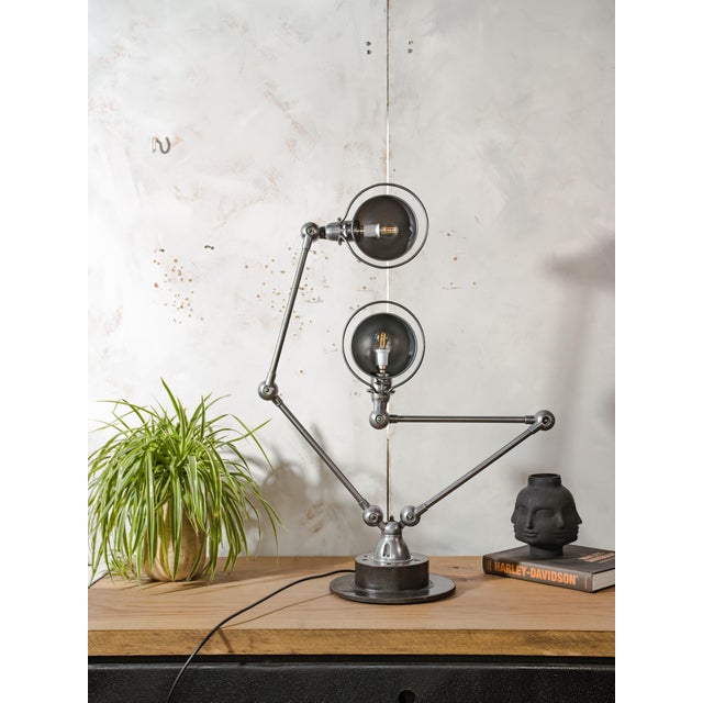 Vintage French Industrial Table Lamp by Jean Louis Domecq, 1950s For Sale - Image 12 of 17