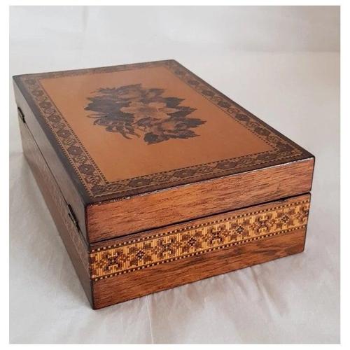 Antique Victorian Tunbridge Ware Satinwood Jewellery Box, 1850s For Sale - Image 17 of 18