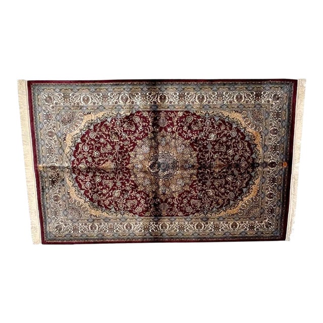 Signe Silk Turkish Rug , 4' X 6' For Sale