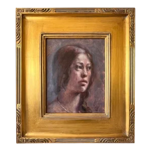 American Impressionist Oil Painting Portrait of Michelle by Catherine Winslow