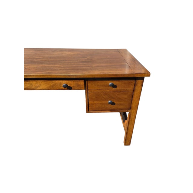 1990s Ethan Allen Tango Hawke Collection Writing Desk Arts Crafts Maple Mission For Sale - Image 12 of 16