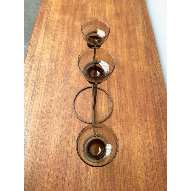 Mid-Century Modern Mid-Century Danish Metal and Glass Candleholder, 1960s For Sale - Image 3 of 18