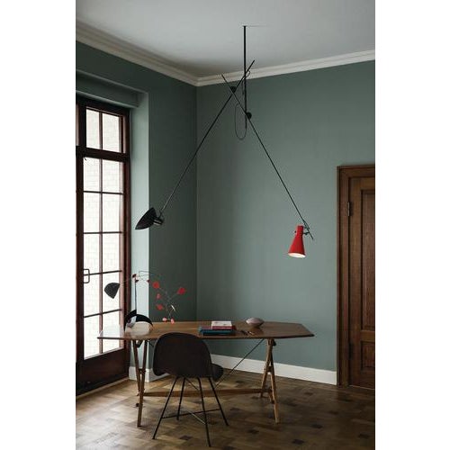Red and Black Cinquanta Suspension Lamp by Vittoriano Viganò for Astep For Sale - Image 6 of 7
