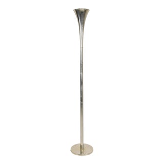 Vintage Hollywood Regency Trumpet Brass Floor Lamp For Sale