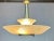 Mid Century Modern Lightolier Glass & Brass Tone Floral Motif Pendant / Chandelier For Sale - Image 9 of 12