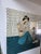 1980s Vintage 1980s Postmodern Ting Shao Kuang Style Chinese Modern Large Wall Art Painting 36 X 36 For Sale - Image 5 of 11
