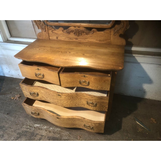 Antique American Oak Dresser With Mirror Chairish