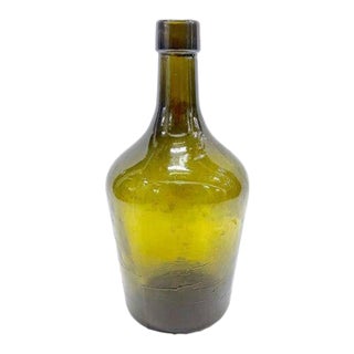 Antique Green Glass Bottle For Sale