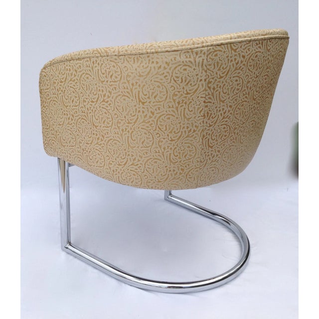 C.1960''s Milo Baughman Chrome Tub Club Chair - "Newly Upholstered" -To the Trade "Townsend" Leather Gauffrage Embossed Upholstery For Sale In West Palm - Image 6 of 11
