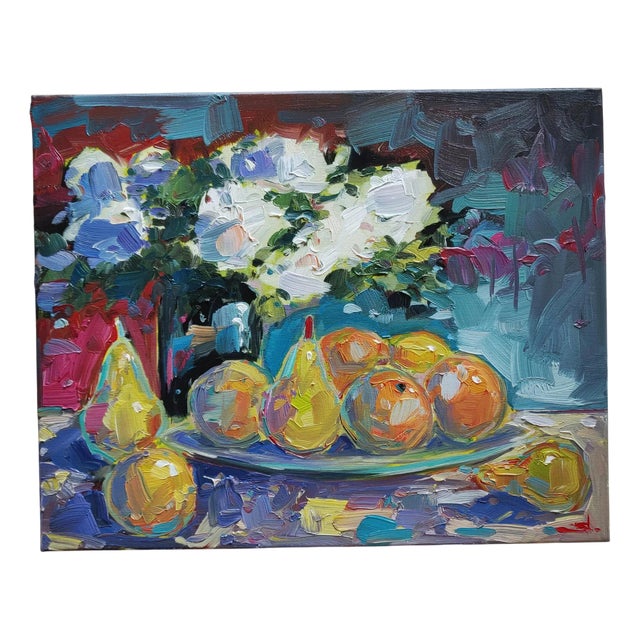 Vivek Mandalia, Fruit Bowl, Oil on Canvas For Sale