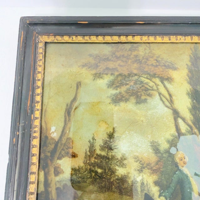 18th Century Reverse Mezzotint - “Painting” in Original Frame For Sale - Image 6 of 12