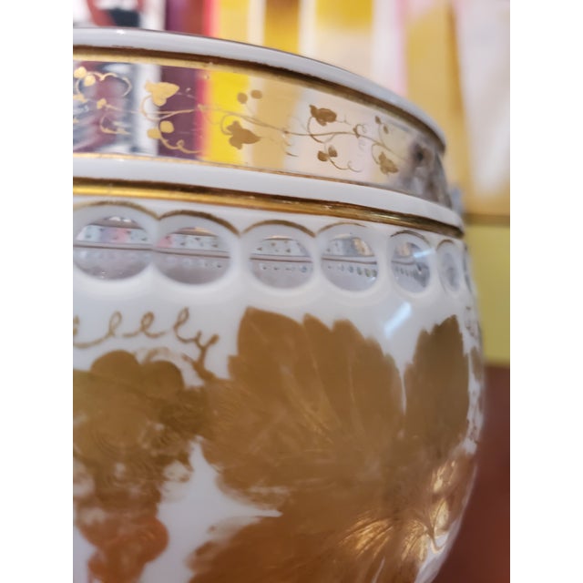 White Antique Bohemian Glass Moser Overlay Centerpiece For Sale - Image 8 of 8