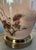 Vintage Floral Ceramic Table Lamp With Brass Base & Bell Shade For Sale In Los Angeles - Image 6 of 8