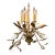 Antique French Chandelier With Gold Leaves and Branches in Old Gilding For Sale