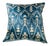 Silk Velvet Ikat Pillow Denim Blue Ivory For Sale