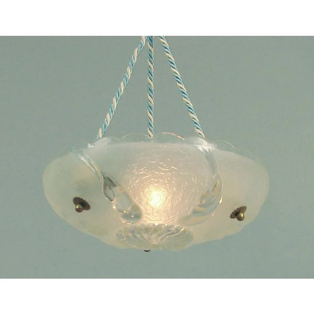 Art Deco 1940s Hanging Light Chandelier Pendant, French-American Art Deco Combo Eye Candy For Sale - Image 3 of 4