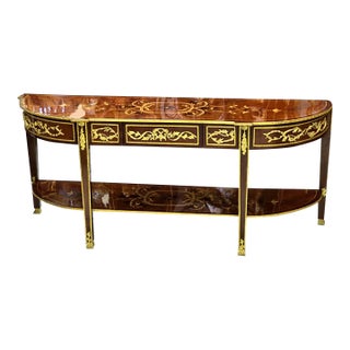 Louis XVI Neoclassical Gilt Bronze Console Table For Sale