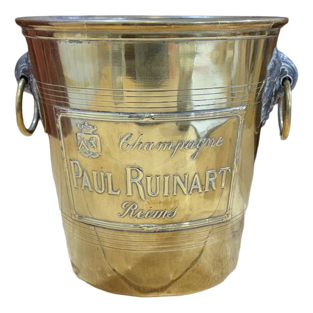 Brass Champagne Bucket by Paul Ruinart, 1930s For Sale