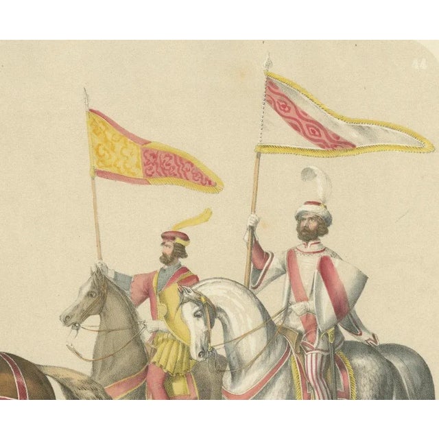 Mid 19th Century Grand Procession Wilhelm Herter Von Strasburg and the Lords of Bohemia, 1855, Paper For Sale - Image 5 of 10