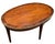 Vintage French Louis XVI Style Mixed Wood W/Brass Trim Oval Coffee Table For Sale - Image 4 of 5
