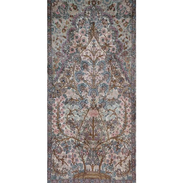 Blue Tree of Life Rug in Silk For Sale - Image 8 of 8