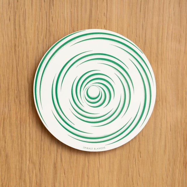 1980s Marcel Duchamp, Green White Spirale Blanche Rotorelief from Konig Series 133, 1987, Wood For Sale - Image 5 of 13