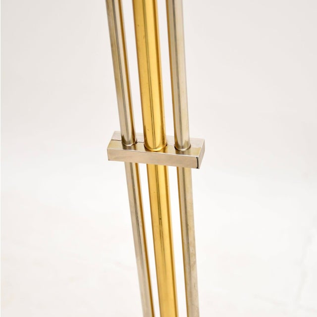 1970s Vintage Italian Brass & Chrome Floor Lamp, 1970s For Sale - Image 5 of 7