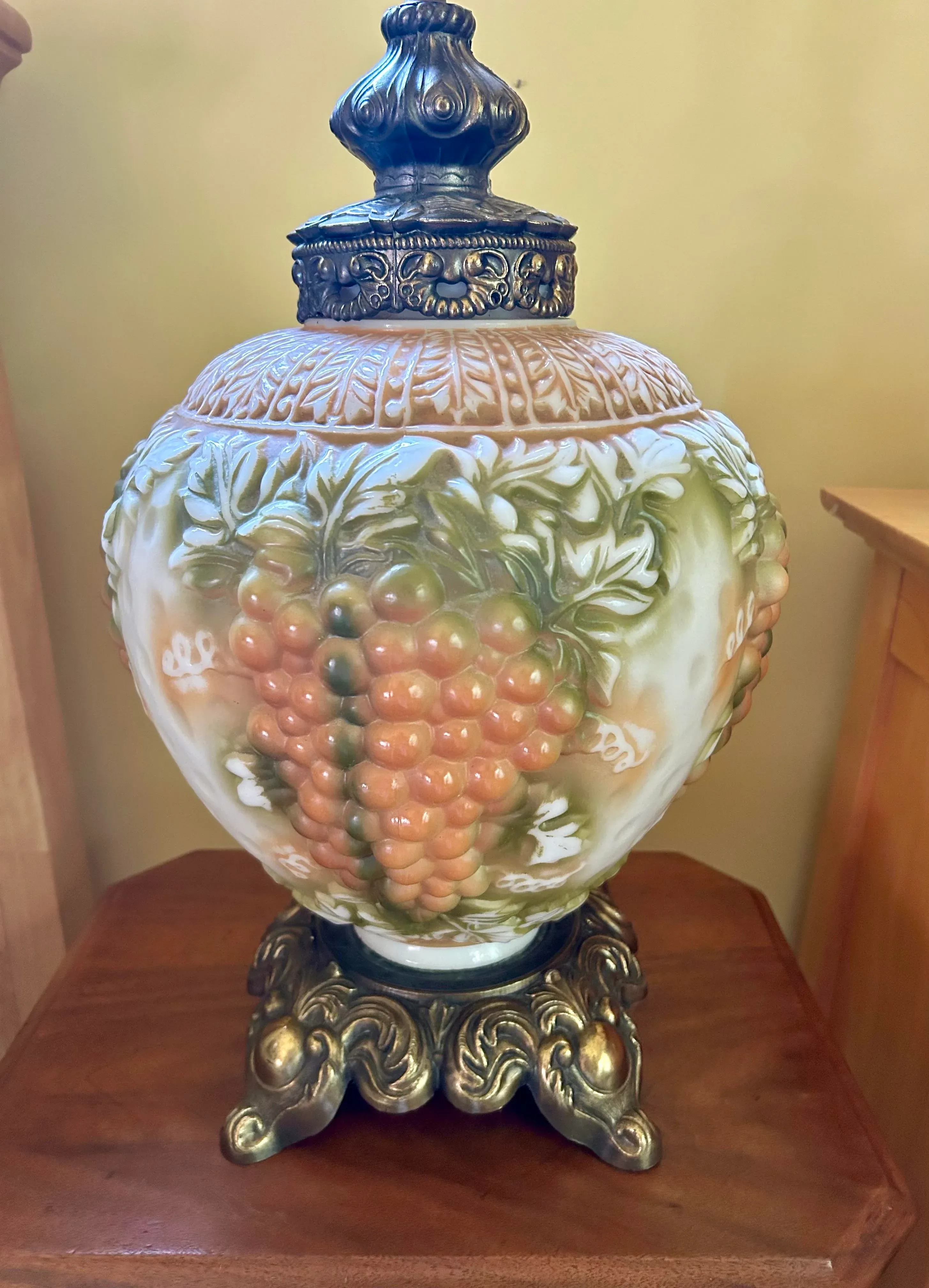 Vintage Carl Falkenstein Hollywood Regency, Embossed Grapevine
