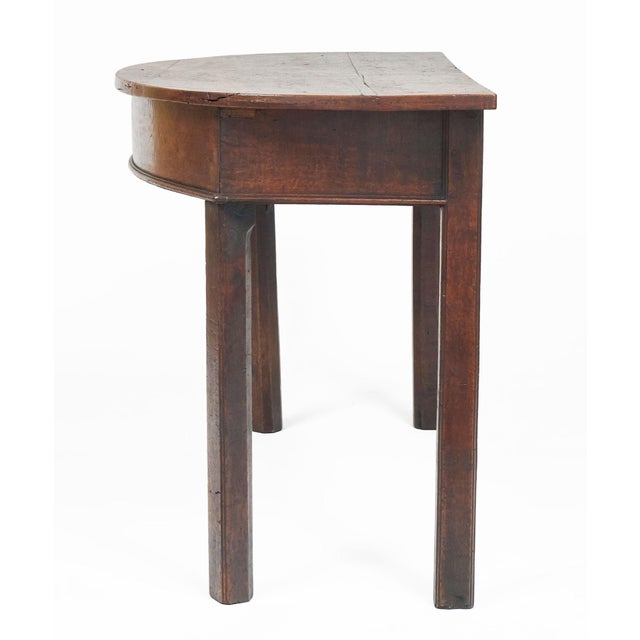 Antique George II Oak D-End Table For Sale - Image 4 of 8