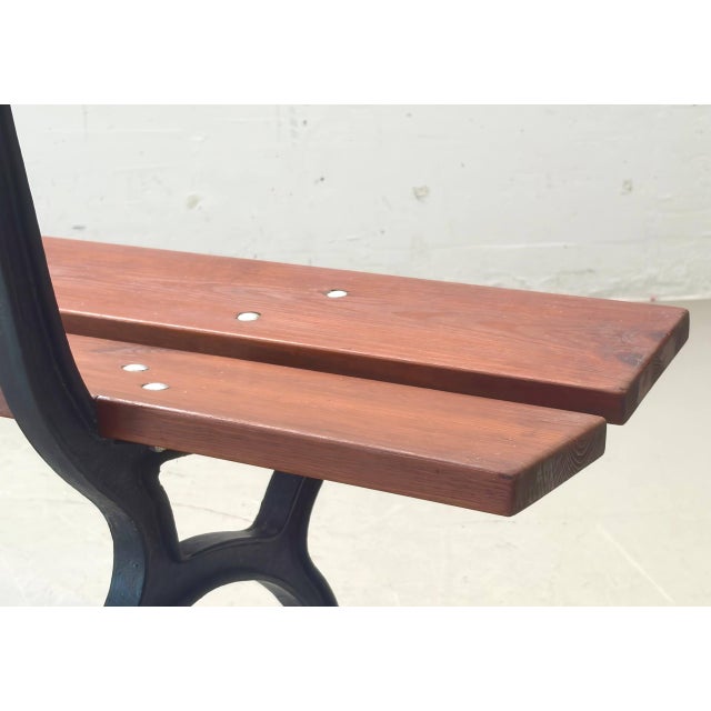 Garden Bench with Delicate Cast Iron Frame and Wooden Slats, 1960s For Sale - Image 15 of 18