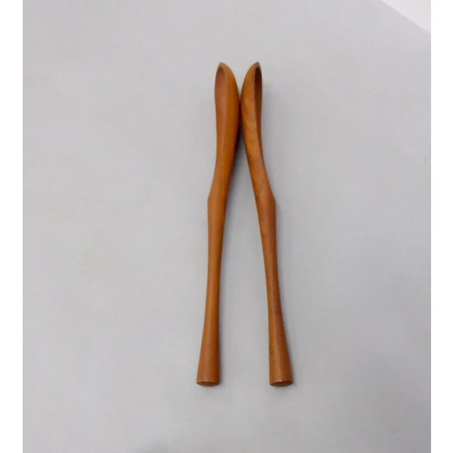 Mid-Century Modern JHQ Dansk Denmark Teak Salad Servers For Sale - Image 3 of 6