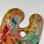 Vintage Artist's Large Kidney Bean Shaped Painting Palette With Pink, Red, & Green For Sale In New York - Image 6 of 7