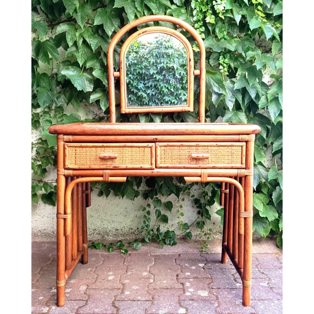 Rattan Dressing Table, 1960s For Sale - Image 9 of 9