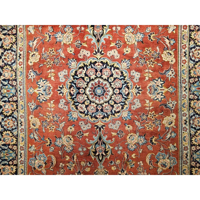 Vintage Turkmen Area Rug, Hand-Knotted Wool, Allover Geometric Pattern, Pistachio Green & Red, 4x8 For Sale - Image 12 of 18