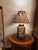 Vintage Chinoiserie Hexagonal Reverse-Painted Glass & Brass Table Lamp For Sale - Image 15 of 15