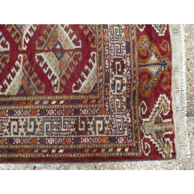 Textile Galerie Shabab Collection Mid-20th Century Central Asian Tekke Throw Rug For Sale - Image 7 of 8