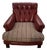 19th Century Traditional Tufted Oxblood Red Leather Library Chair With Custom Seat Cushion For Sale