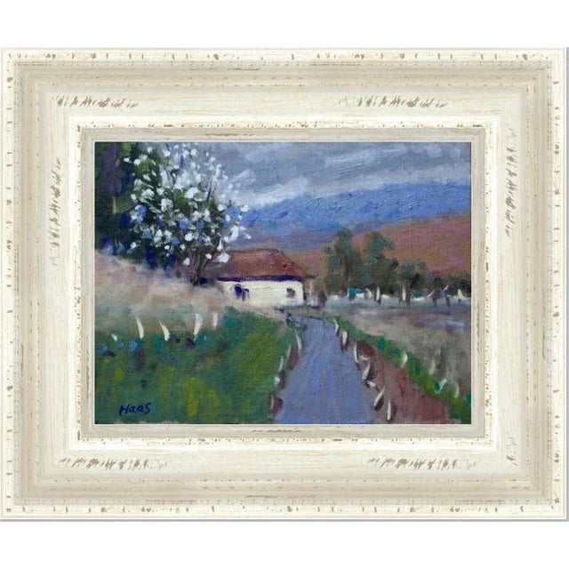 Blue "San Rafael Park Arboretum, Reno, NV" Contemporary Plein Air Landscape Oil Painting For Sale - Image 8 of 11