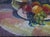 1990s Antique Still Life Oil Painting: Flowers and Food by Ukrainian Artist 46-64 For Sale - Image 5 of 6