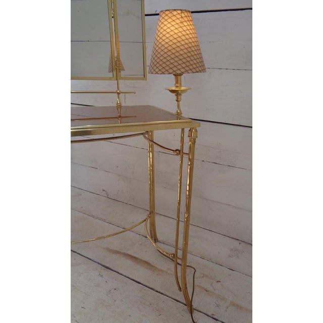 Dressing Table with Lamp and Seat in Faux Bamboo, 1950s, Set of 2 For Sale - Image 16 of 18