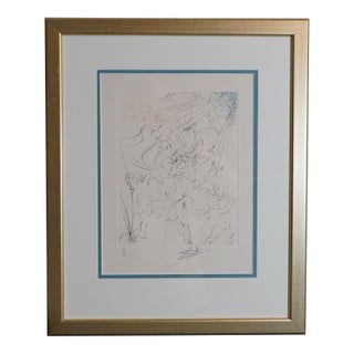 1970s Dali Autumn Hand Signed Numbered Etching Surrealism Rare Art For Sale