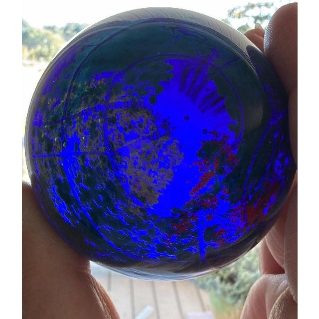 Abstract Art Glass Sphere MCM Colorful Decor Piece For Sale - Image 9 of 9