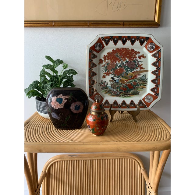 1970s 1970s Japanese Decorative Peacock Plate For Sale - Image 5 of 8