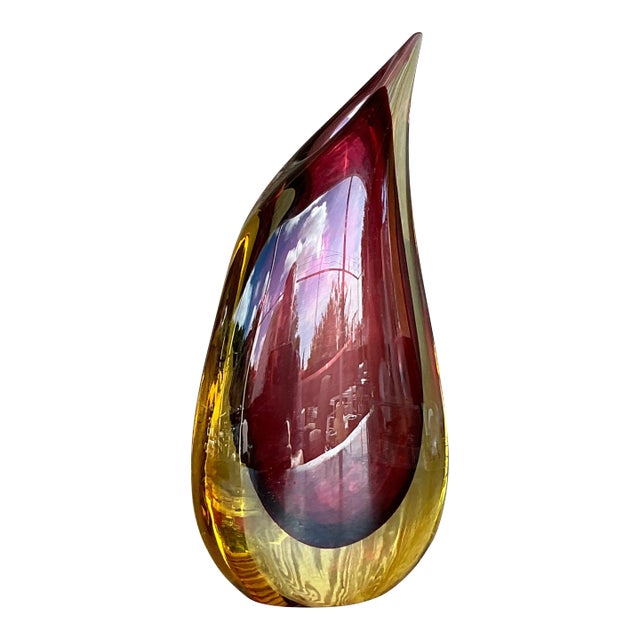 Vintage Boho Oggetti Italian Art Glass Vase For Sale