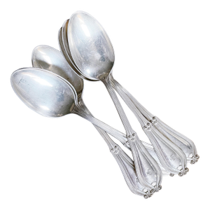 Set of 6 Antique Silver Plated Tiffany & Co Teaspoons