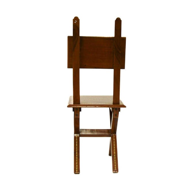 Italian Antique Italian Inlaid Wood Side Chair With Geometric and Floral Marquetry For Sale - Image 3 of 6